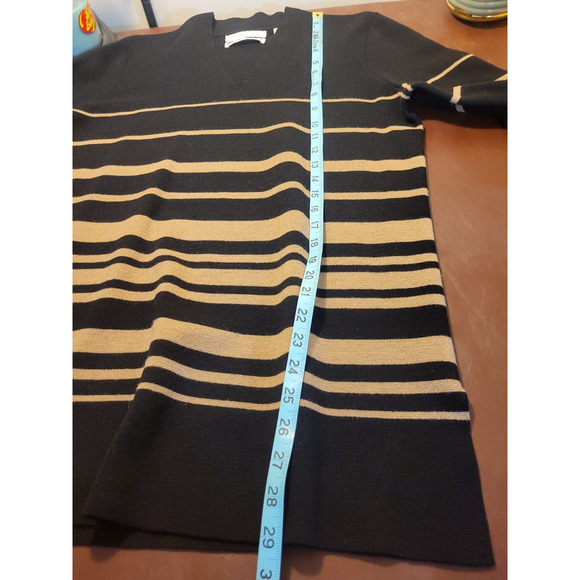 Pursuits Ltd. Brown Black 100% Merino Woolmark V-Neck Sweater Womens Large - Picture 8 of 9